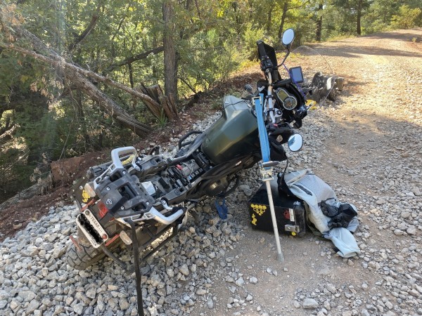 lifting a dropped motorcycle 1
